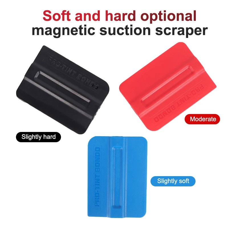 Magnetic Card Squeegee Vinyl Film Non-Scratch Scraper Window Tinting Scraper Suede Felt Cloth Edge Window Tinting Car Wrap Tool