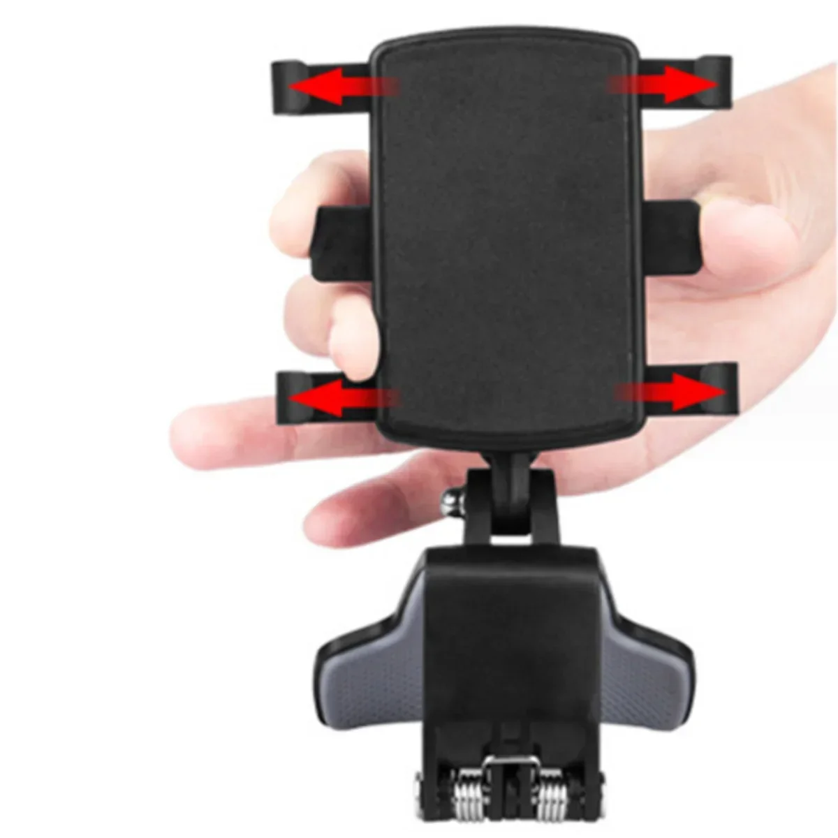 Car Phone Holder ABS Mobile Phone Sun Visor Holder Auto Rear View Mirror Phone Support 360 Degree Rotation Accessories