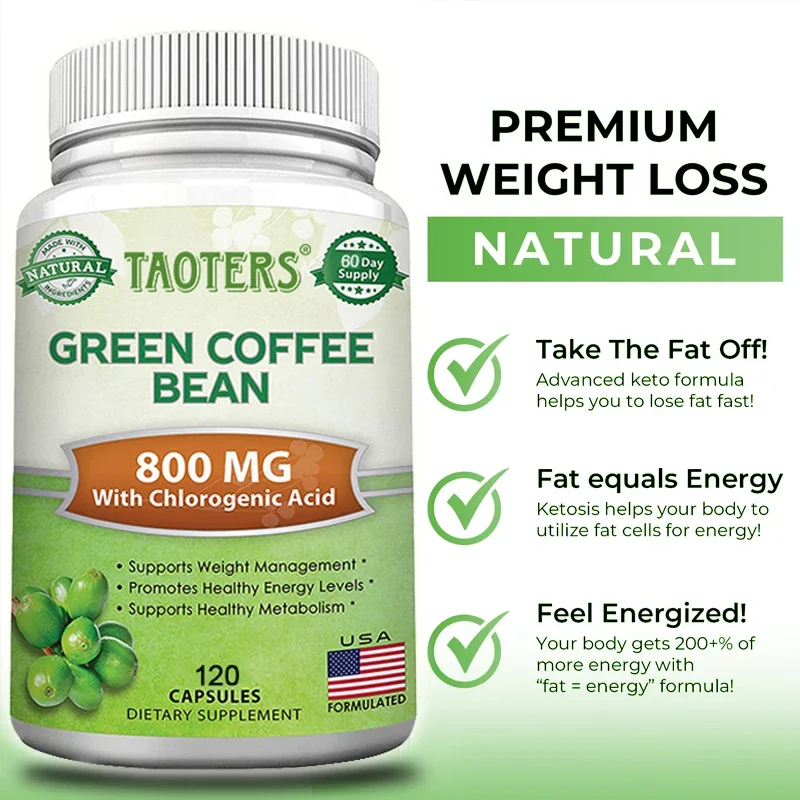 Green Coffee Bean Extract - Supports Weight Goals, Energy and Antioxidants - Vegan, Non-GMO