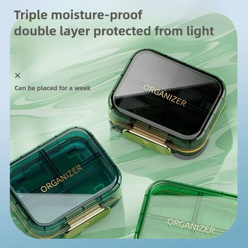 4 شبكات عبر طباعة حبة صندوق صندوق دواء في الهواء الطلق المنزل حبة حالة المحمولة البسيطة البلاستيك حبوب منع الحمل تخزين جيب شفاف جديد