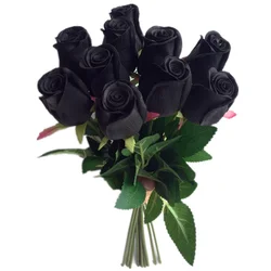 10Pcs Rose Artificial Flowers Lifelike Fake Rose Stems 43cm Red Black Pink Yellow Colors for Wedding Centerpieces Home Floral