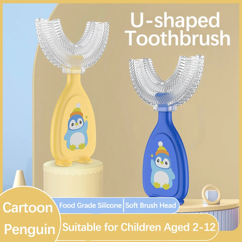 Silicone Baby Soft U-Shape Toothbrush BPA Free Silicone Infant Tooth Teeth Clean Brush Food Grade Silicone Baby Oral Health Care