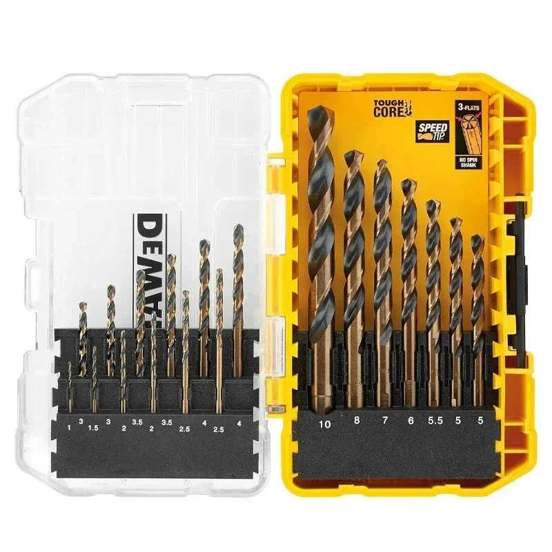 

High Hardness Gold & Black Twist Drill Bit Set 1-10mm Electric Drill Bits Kit 19Pcs Power Tool Accessories NO.DT70728-QZ