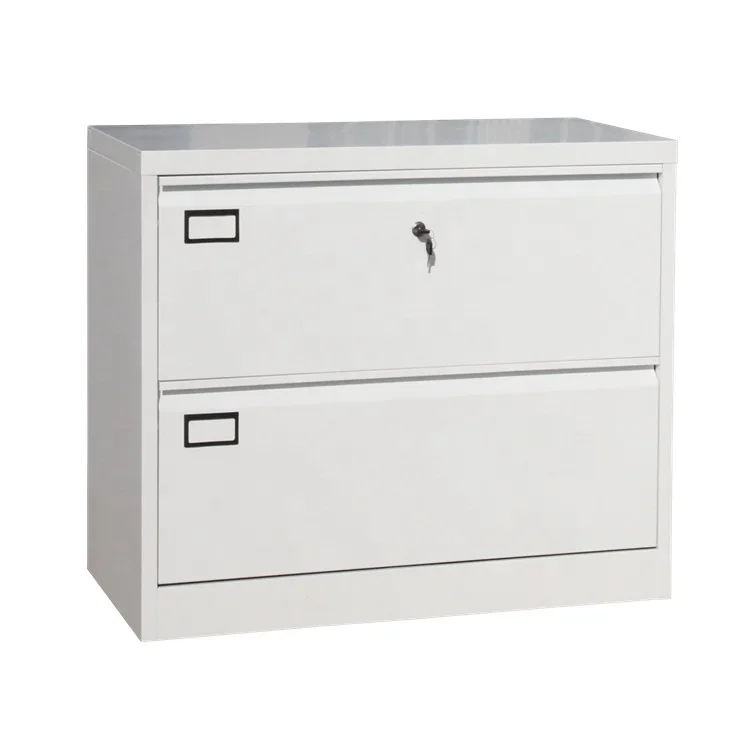 Anti-tilt design 2-drawer metal storage file cabinet steel horizontal drawer cabinet for employee office