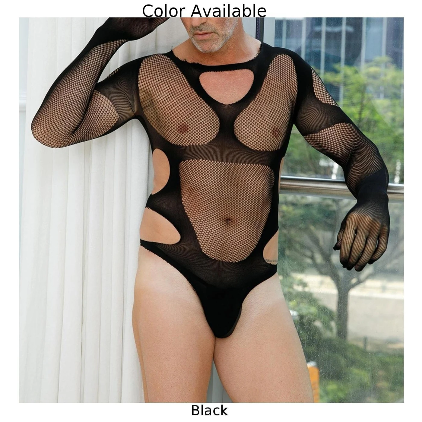 Men See Through Mesh Bodysuit Bodystocking Male Sex Erotic Lingerie Gay Sissy Transparent Fishnet Rompers Sheer Jumpsuits