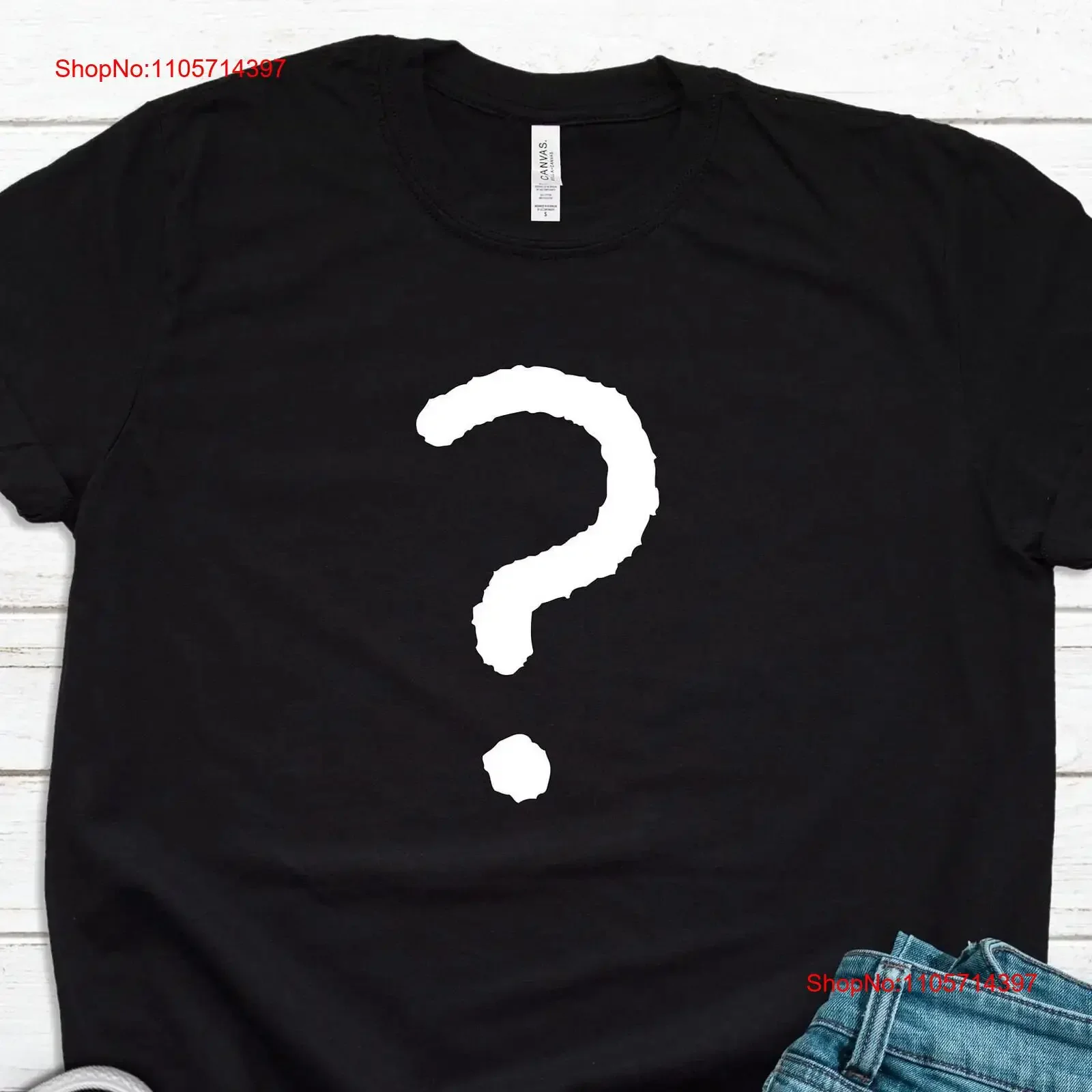 Question Mark T Shirt Mystery Surprise GifT Package vintage Washed graphic Stylish Top For Everyday Wear Versatile homme