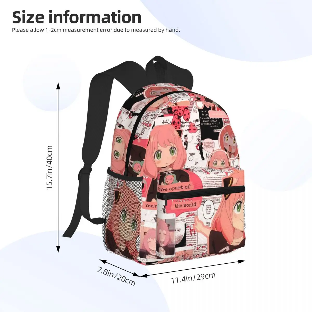 Anime Spy X Family Anya Forger Student Backpack School Bag Hiking Travel Daypack for Boys Girls Fashion Bookbag Shoulder Bags