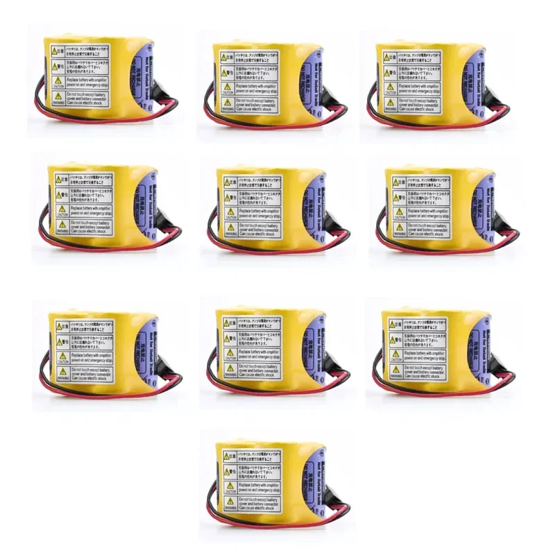 10pcs original BR-2/3 agct4a 6v batterie pack plc lithium-ion industrielle batterien w/schwarzer haken stecker für panasonic fanuc batterie