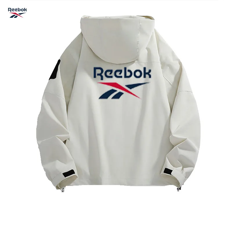 Reebok Men's Hooded Jacket, Black Waterproof Sliding Windproof Coat, Multi-Zip Design Camping Loose-Fitting Softshell Hiking Jac view 6