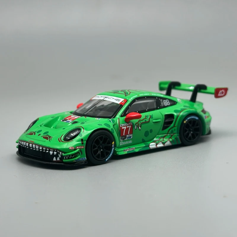 مينيجت 1:64 بورش 911 GT3 R # 80 # 77 AO Racing 2023 IMSA VIRginia Roxy MGT سبيكة سيارة موديل 872 889