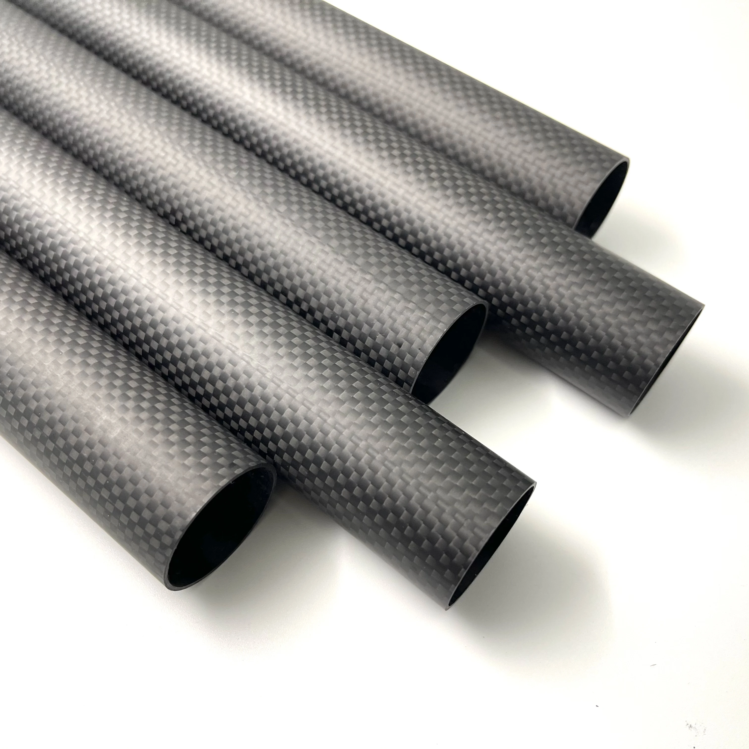 2Pcs 3K carbon fiber tube Length 1000mm Plain Matte  wall thickness 1.5mm  OD10mm 12mm 16mm 18mm 20mm 25mm 30mm 40mm carbon tube