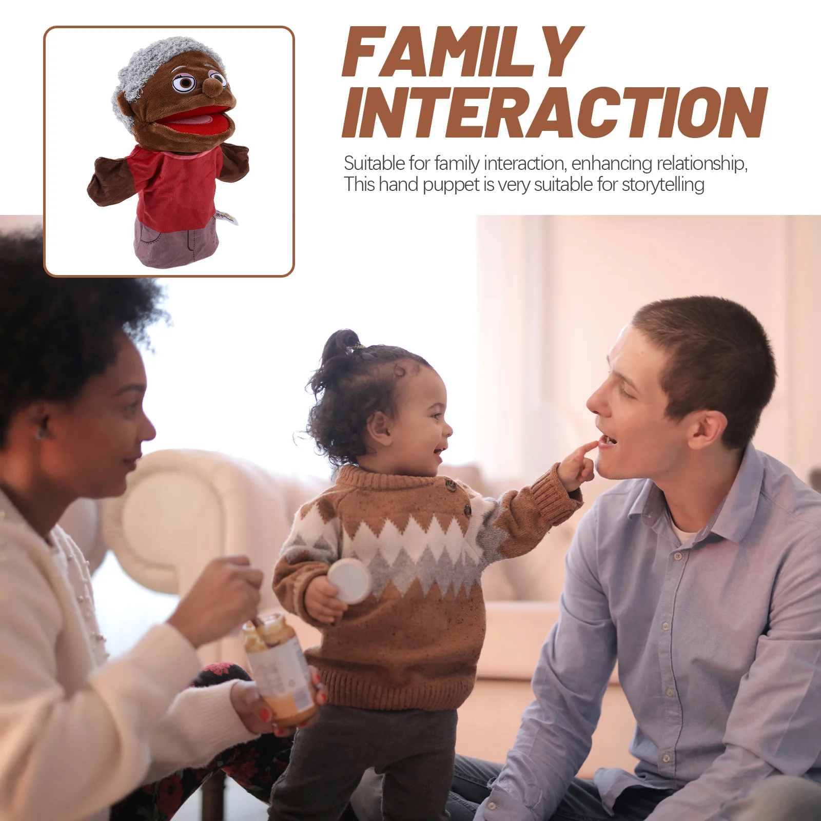 Family Member Hand Puppet Soft Comfortable Pretend Play Storytelling Enhance Imagination Motor Skills Educational