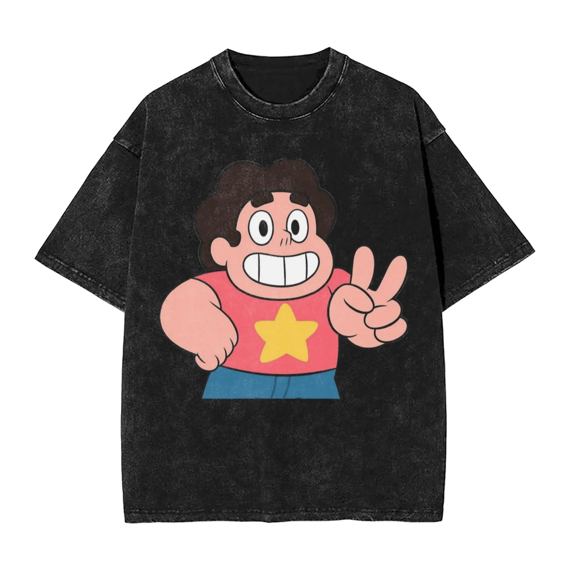 Happy Stevens Universes Washed T Shirt Streetwear Hip Hop Casual T-Shirt  Tee Shirt Men Women Cotton Harajuku Summer