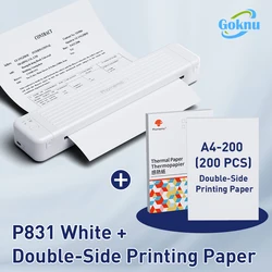 P831 Mini A4 Paper Printer Mobile Office Printer Home Printer Study Printer Inkless Printer Support USB & Bluetooth Connection