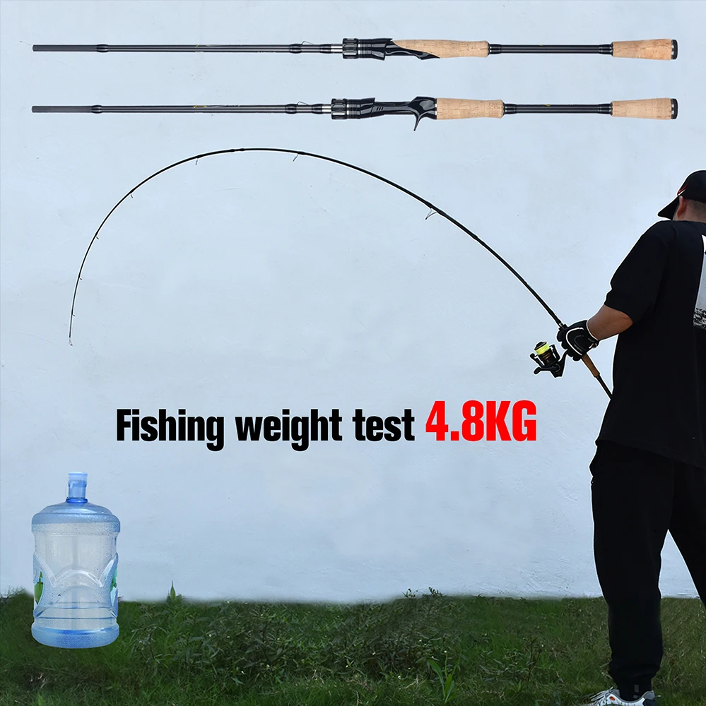 BIUTIFU Spinning Casting Fuji Angelrute 1,8/2,1/2,4/2,7/3,0/3,3m T800 Carbon 2 Spitzen ML/M/MH/H Köder 5-80g Reise-Baitcasting-Rute – Detail 4