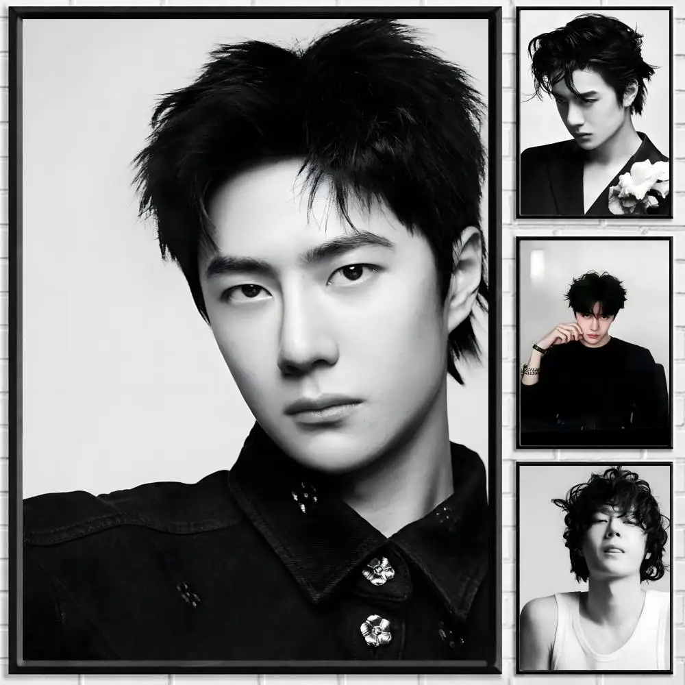 Actor Wang Yibo Poster Self-adhesive Art Waterproof Paper Sticker Coffee House Bar Room Wall Decor