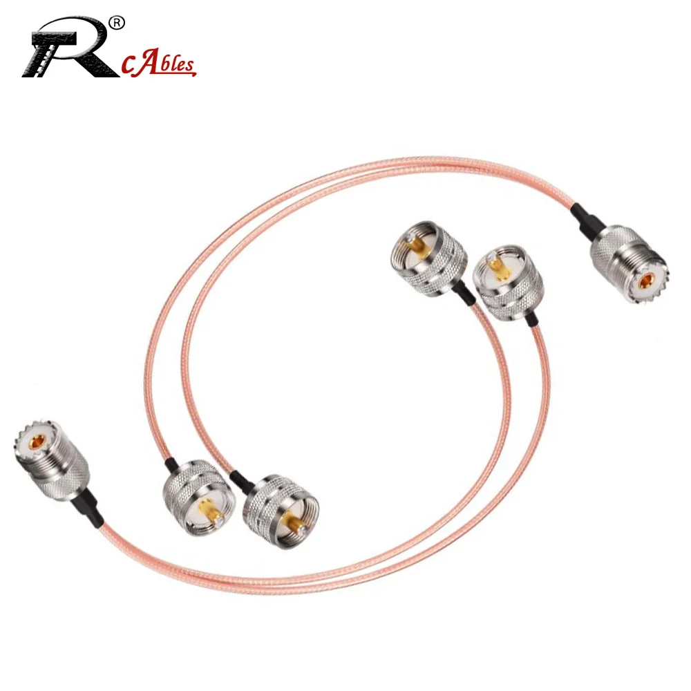 2PCS SO239 UHF to 2x PL259 UHF RF Coaxial RG316 Cable RG174 Cable Pigtail Antenna Extension Splitter Y Type HUAWEI ZTE 4G Modem