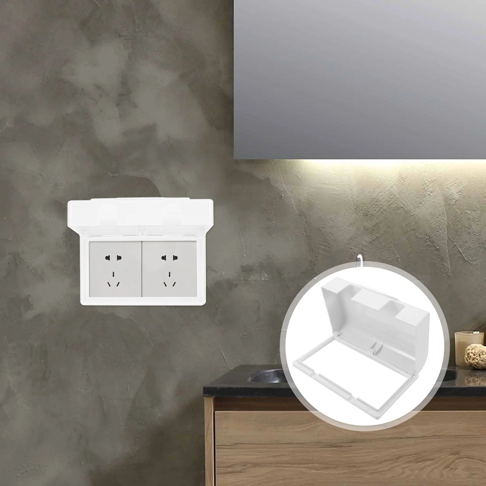 

Waterproof Socket Cover White Exterior 86 Type Paste Installation Outdoor Electrical Outlet Box Weatherproof Receptacle