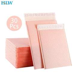 30Pcs สีชมพู Poly Bubble Mailers เบาะจำนวนมากฟองเรียงราย Wrap Polymailer กระเป๋าสำหรับการจัดส่งบรรจุภัณฑ์ Maile Self Seal