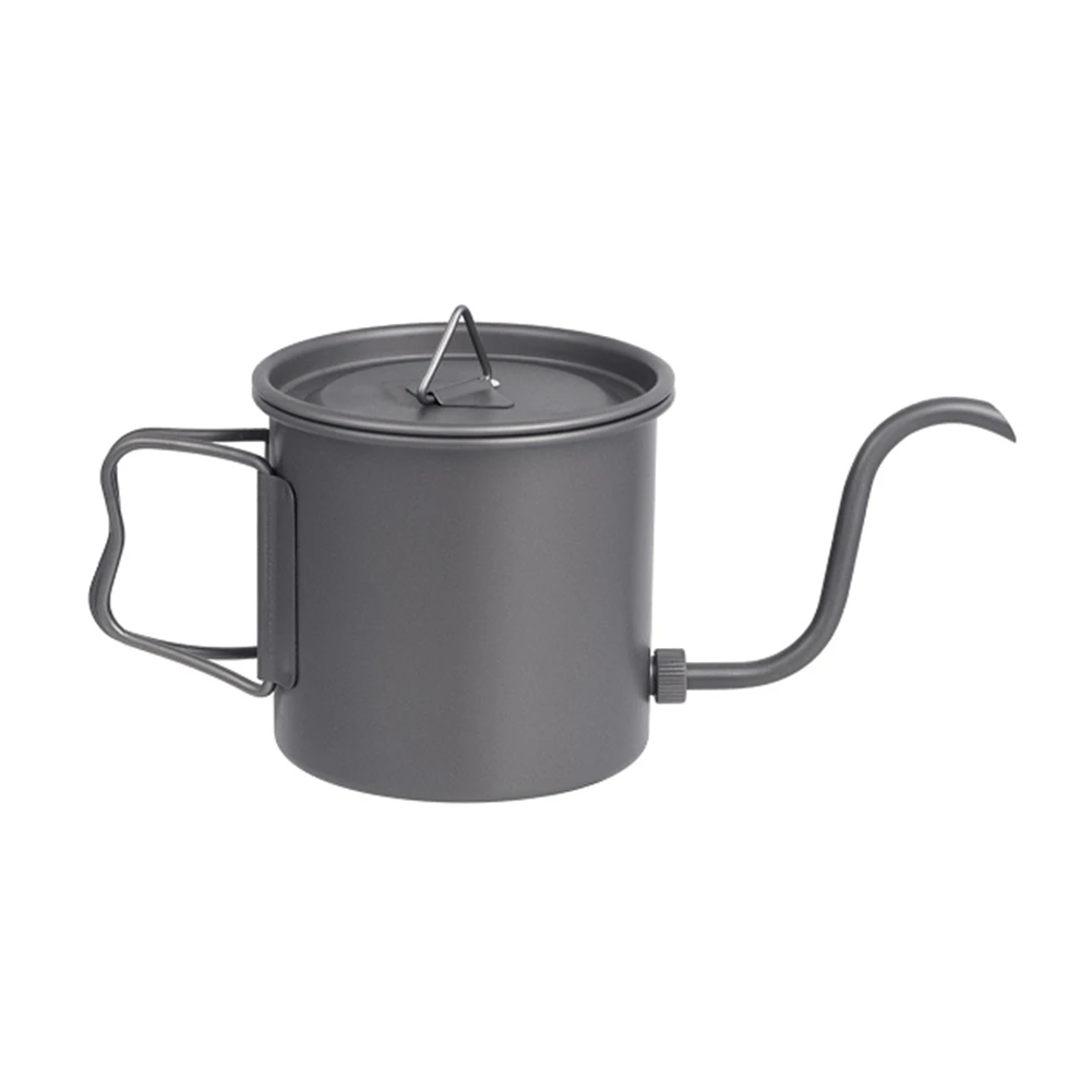 

L79A Pure Titanium Coffee Kettle Gooseneck Tea Kettle with Folding Handle for Travel & Camping