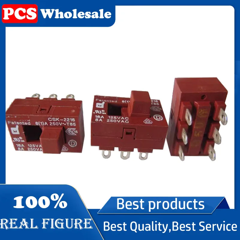 Original CSK-2213 Toggle switch 6-pin 2-speed hair dryer sliding power switch 6.5A250V T85 13A125V 13MMX22MM