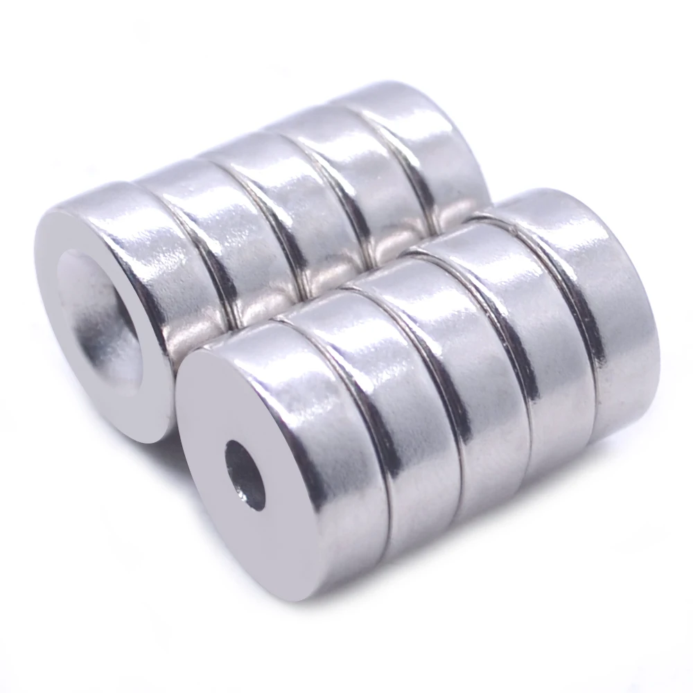 2pcs-1000pcs 15mm x 5mm Strong Magnets 15x5 15mm*5mm Countersunk Ring Hole 5mm Rare Earth Neodymium new  shipping 15*5-5mm imane