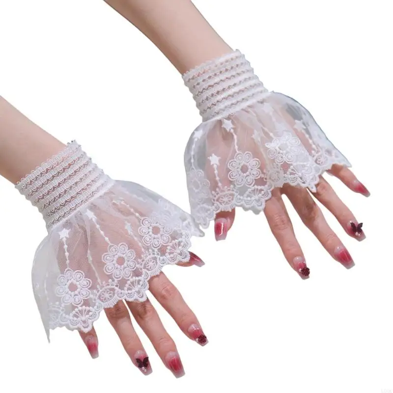 Nails Art Wrist Covers Breathable Lace Photography Prop Lace Embellished Y166