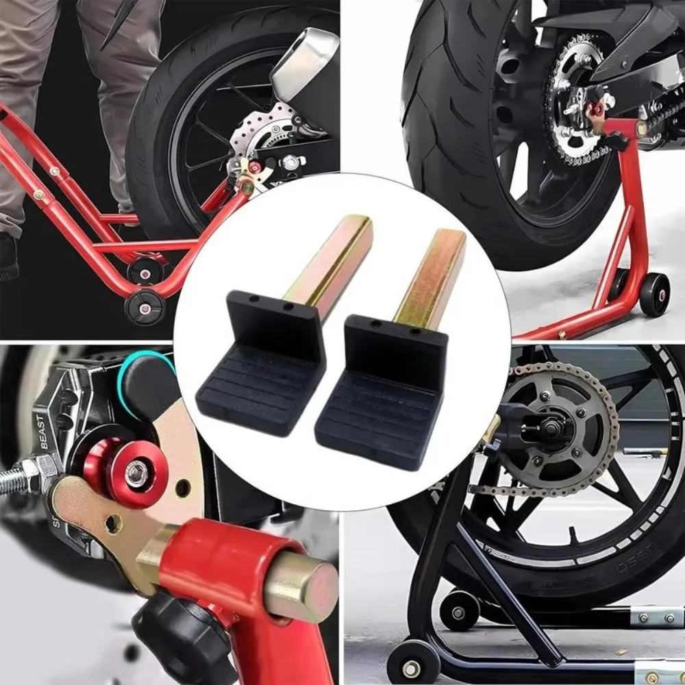 2 Pcs Heavy Duty Motorcycle Rear Stand Attachment U/L Shaped Universal Motorcycle Wheel Support Frame Durable Multipurpose