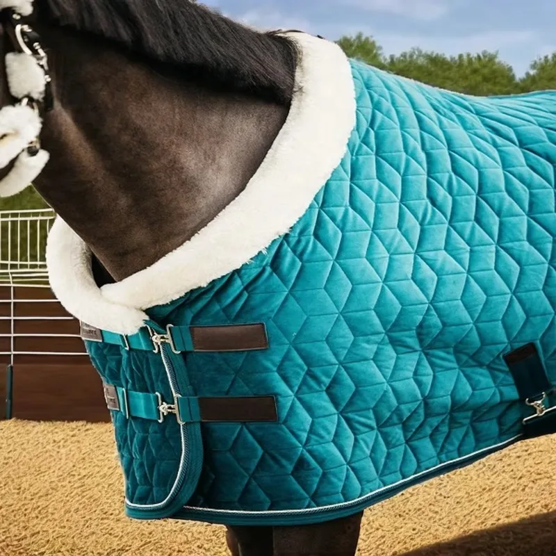 

2025 Thick Fill Blanket Twill Winter Breathable Winter Combo Turnout Horse Rug Cotton-Filled Supplies Blanket Equestrian