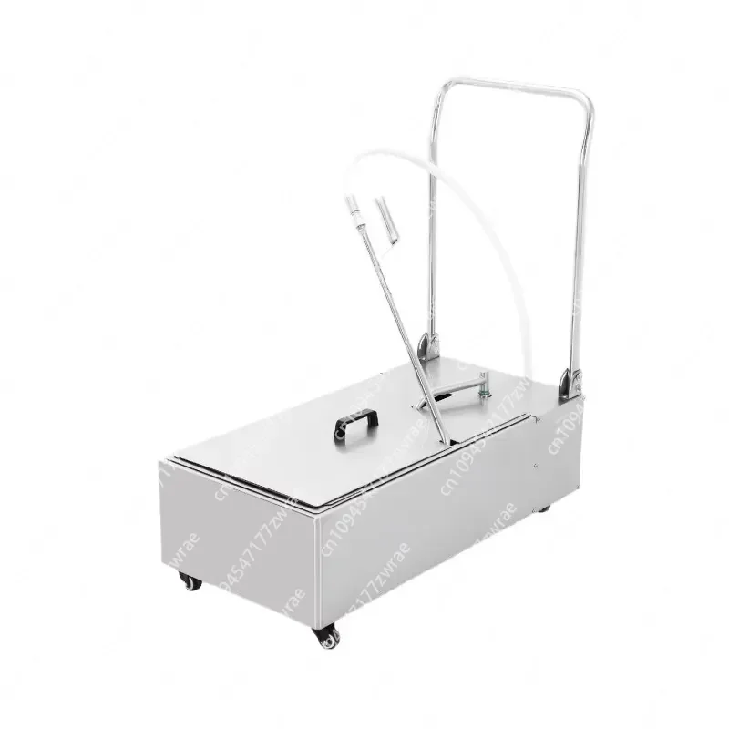 110V US Mobile Oil Filter Cart, Commercial Deep Fryer Oil Filter Machine, Stainless Steel Edible Oil Filtration Equipment