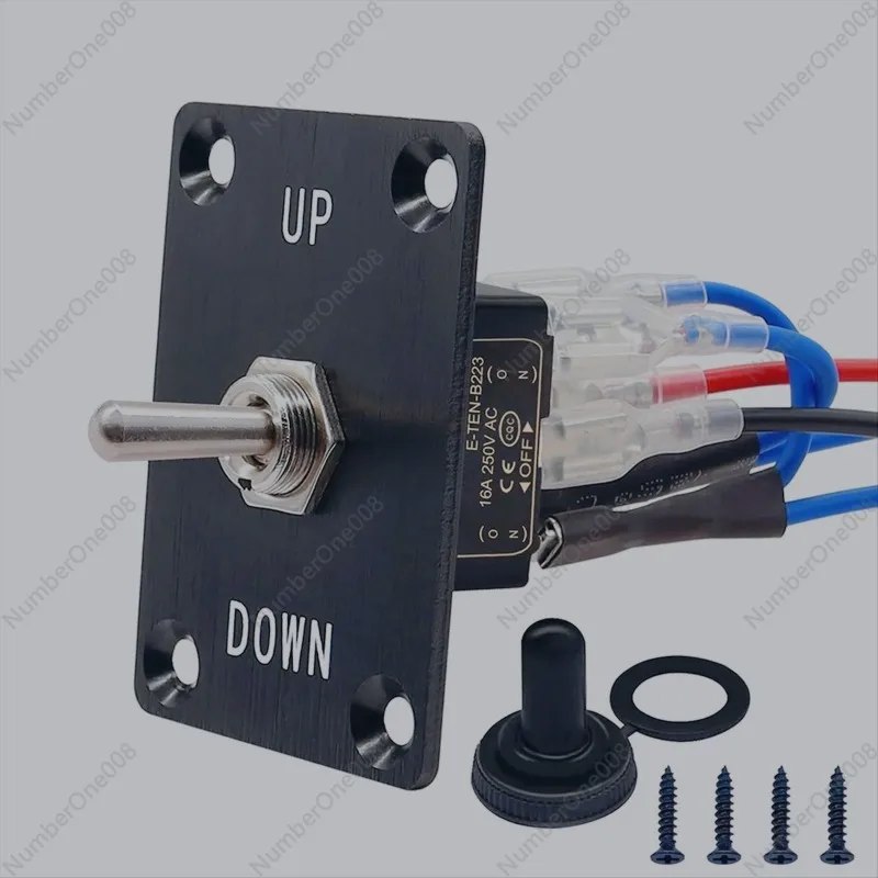 Rocker Toggle Switches Momentary 6 Pin 3 Position (ON)-Off-(ON)UP/Down Polarity Reverse Switch with Panel,Wires and Cap