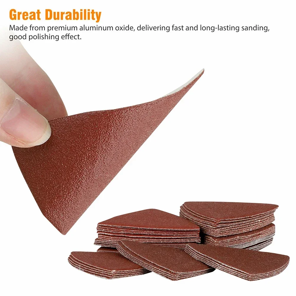 YTOM 30pcs Triangular Sandpaper Hook & Loop Triangle Sanding Sheets Fit 3-1/8 Inch Oscillating Multi Tool Sanding Pad 80-400 Gri