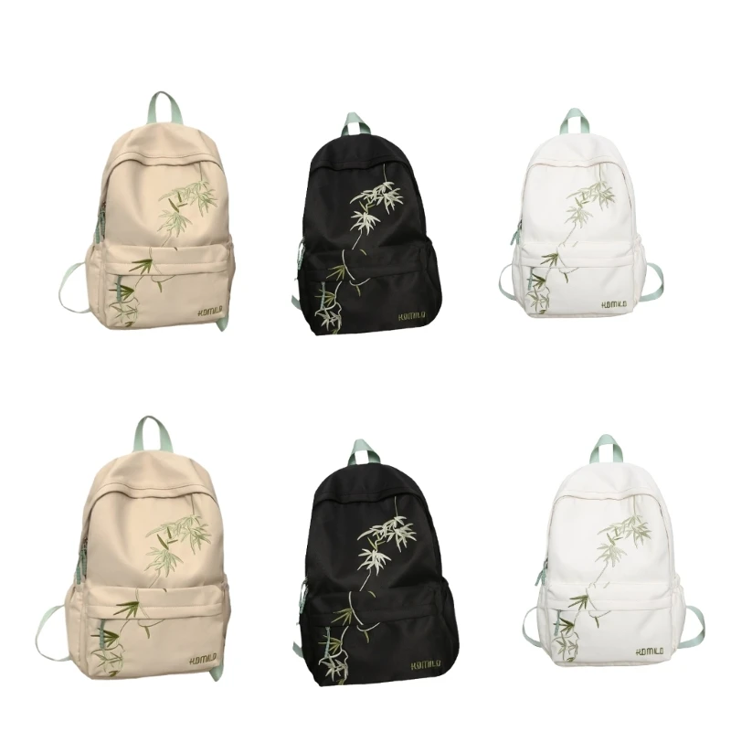 Student School Backpack Woman Large Capacity Laptop Backpack Man Casual Daypacks Asian Bamboo Backpack Travel Backpack