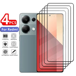 1/2/3/4PCS For Xiaomi Redmi Note 13 Pro Glass Redmi Note 13 Tempered Glass Full Cover Glue 9H Screen Protector Redmi Note 13 Pro