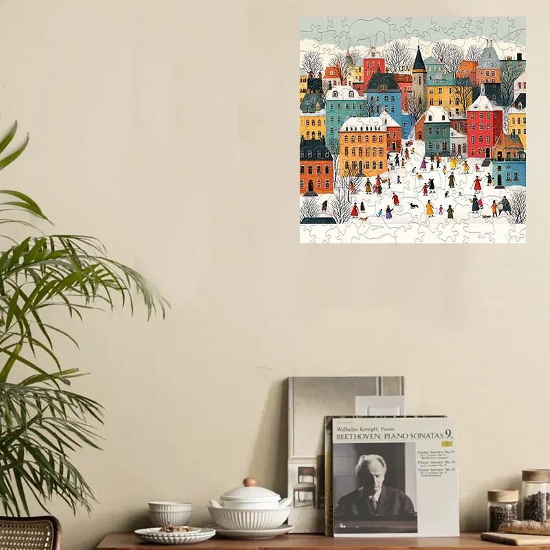 ปริศนาจิ๊กซอว์ไม้แฮปปี้ทาวน์ -เกมการศึกษาเพื่อการผ่อนคลายความเครียดเพื่อการตั้งใจและความสนุกสนาน