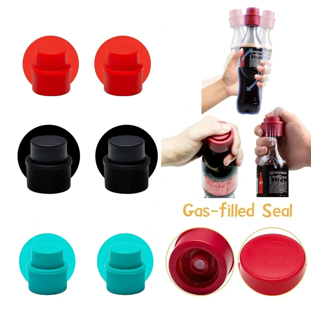 1/3Pcs Bottle Stopper Inflatable Airtight Soda Cap Frizzy Drink Sealer Caps Reusable Carbonated Beverage Bottle Stopper Cover