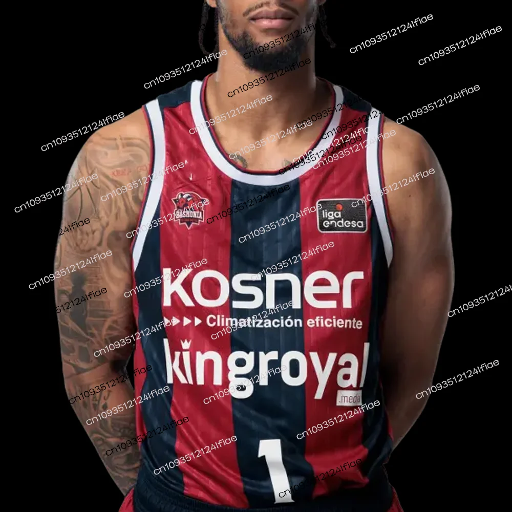 Baskonia 26/27 Basketball Home Jersey, Adult Men's Basketball Quick-Dry Vest, Fan Special Jersey Kit, Training Clothing