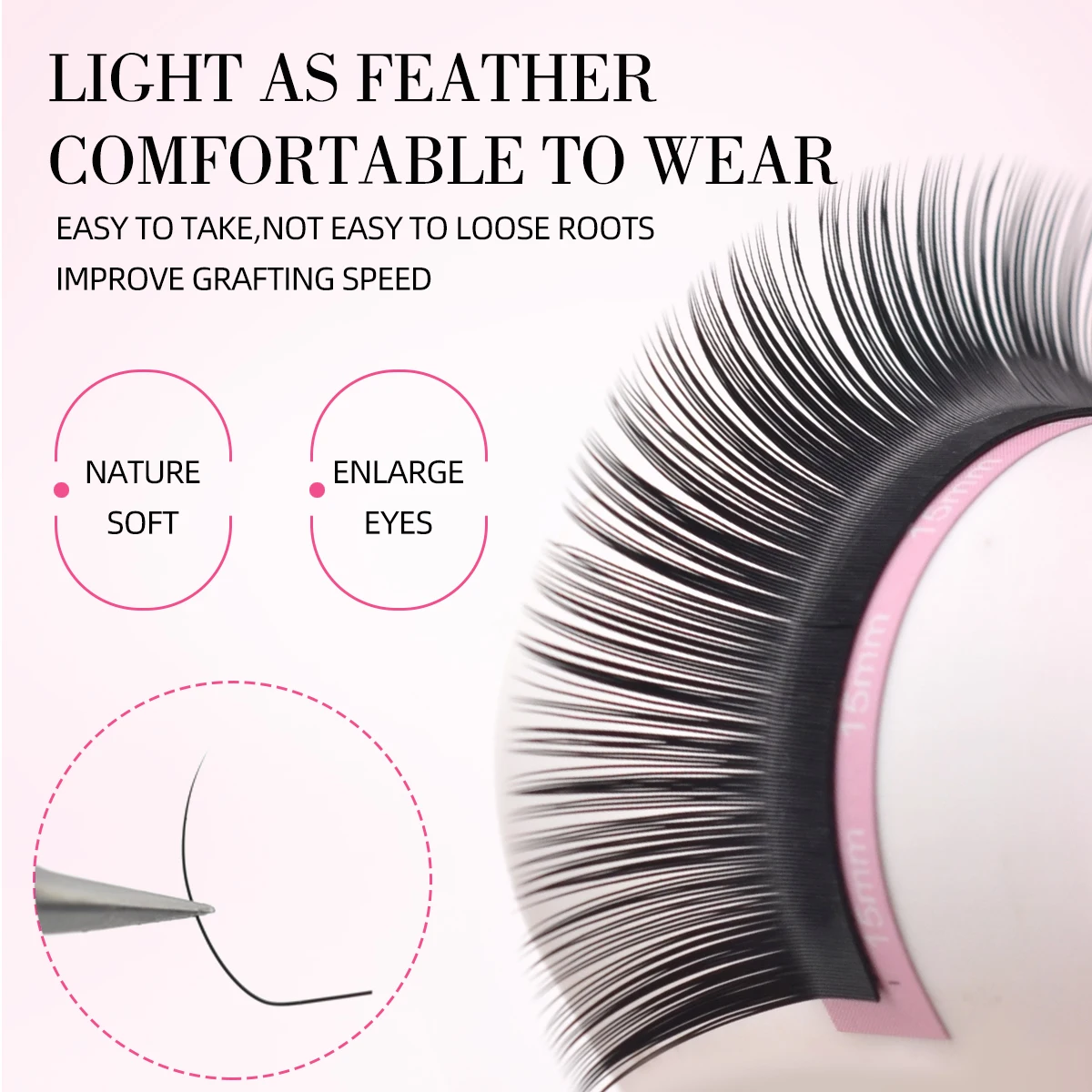 Qeelasee Wimperextensions L L+ LC LD Krul Nertsen Mat Zwart Natuurlijk Zacht PBT Individuele Wimpers Make-up Klassieke Valse Wimpers