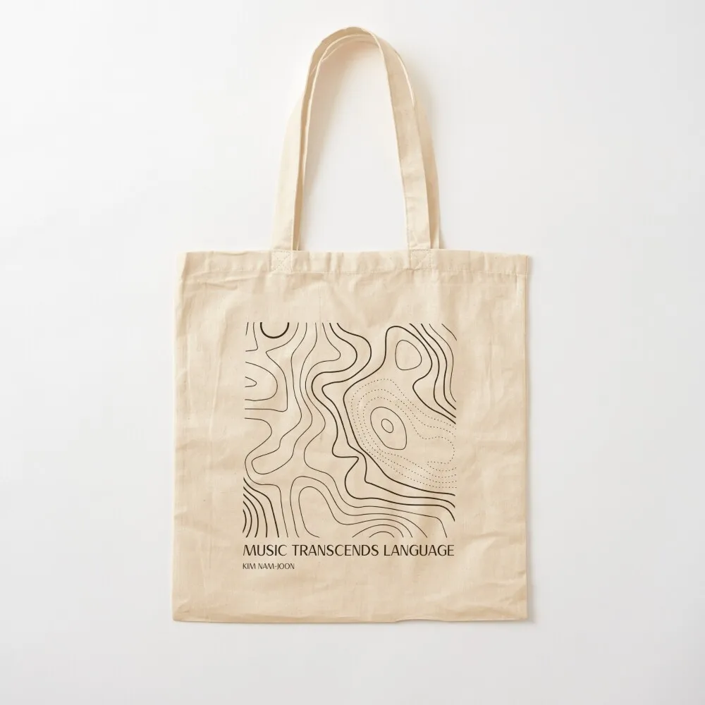 Music Transcends Laguage Namjoon Quote shirt tshirt Tote Bag tote bags men bags woman 2025 Gift bags tote bag women