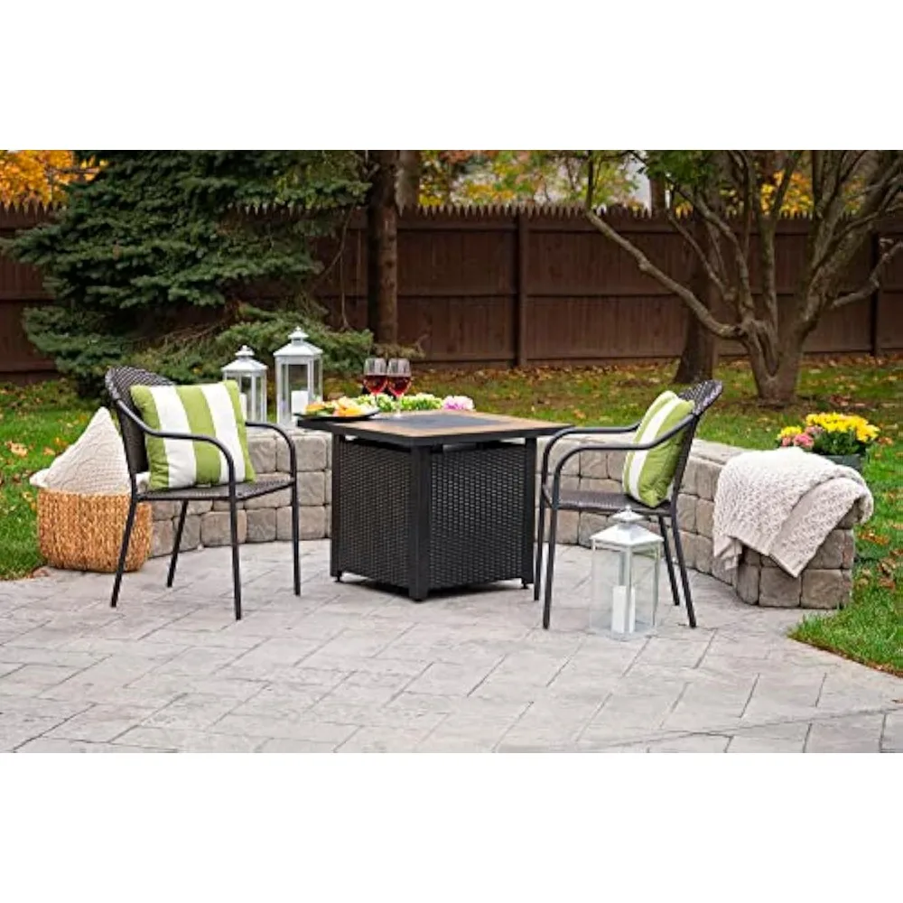 The Samuel foyer quadrado de gás de 30 polegadas com tampa