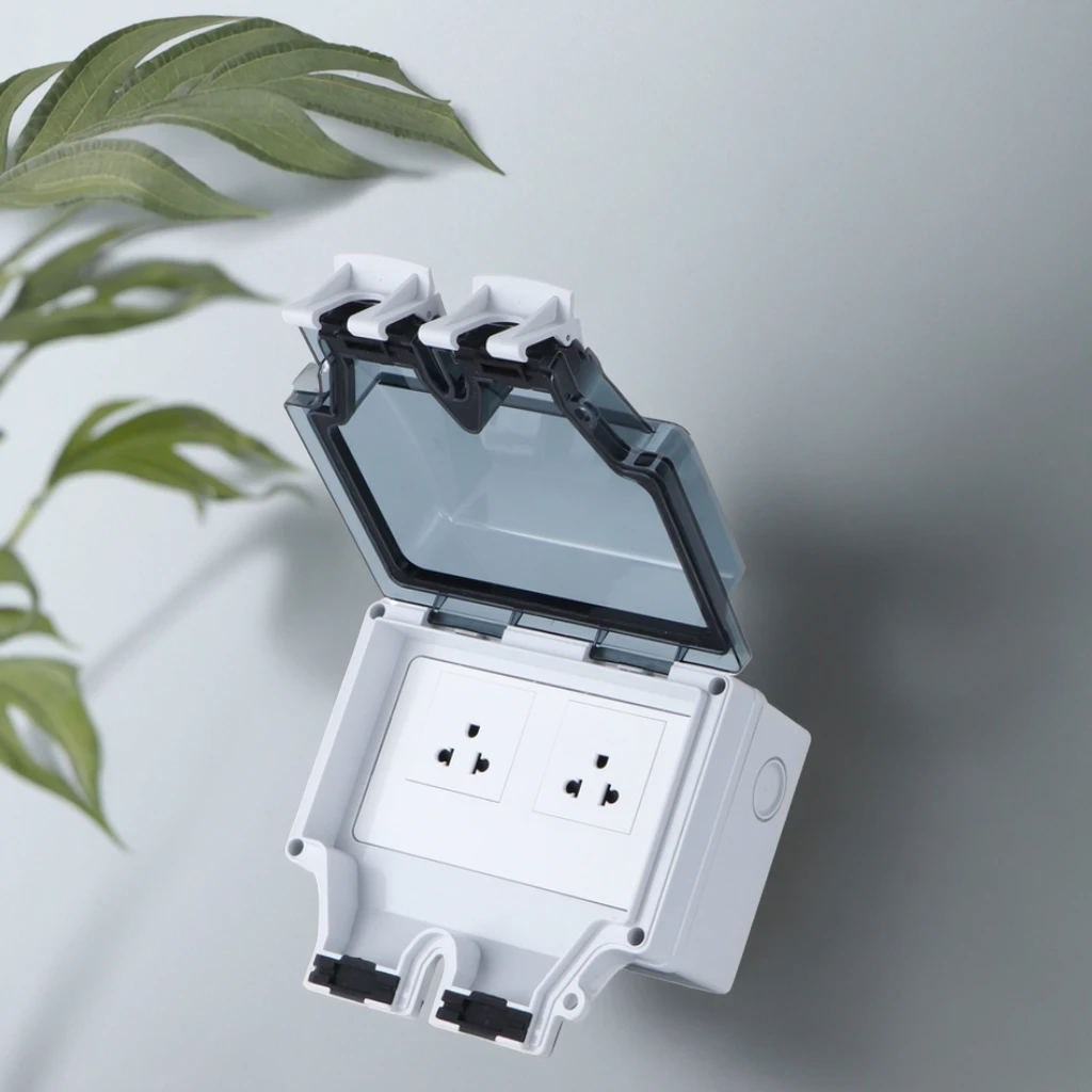 1 التبديل 2 المقبس في الهواء الطلق الجدار التبديل المقبس الطقس الغبار برهان 16A تصنيف الحالي الأمريكي القياسية CN التوصيل Compatie WiFi #1