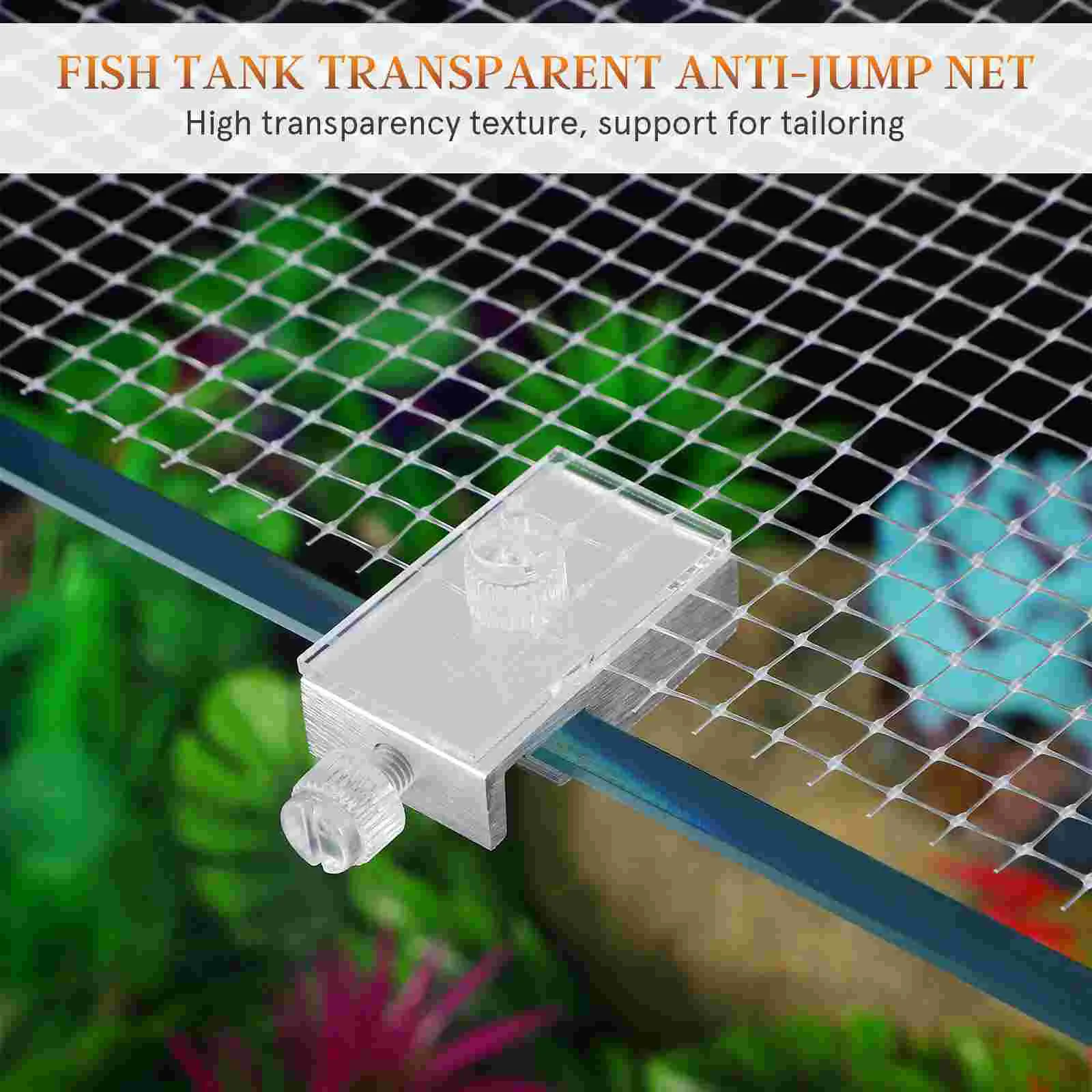 Fish Tank Anti jumping Net Sponges Escape proof Clear Netting Transparent Practical Mesh Cover for Aquarium Terrarium Pet