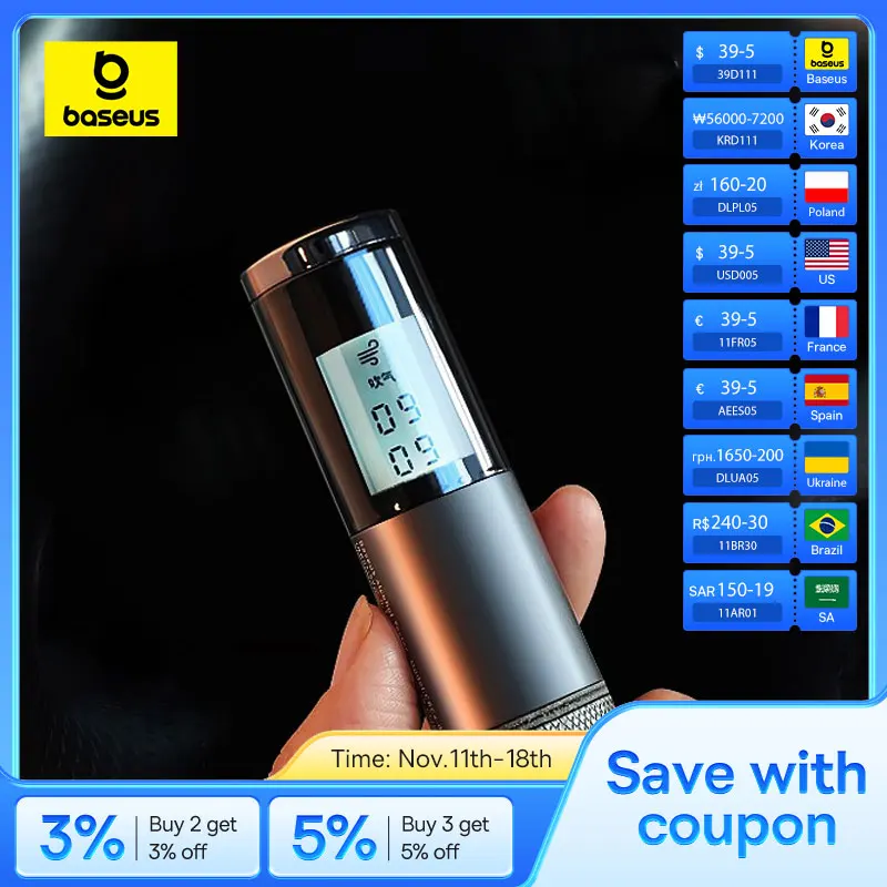 Baseus Automatische Alcohol Tester Blaastest Oplaadbare Met Led Scherm Niet-Contact Alcohotest