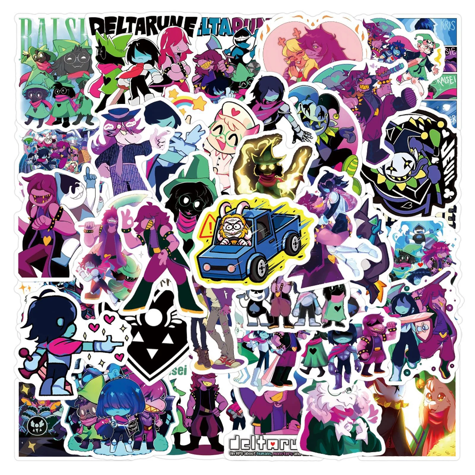 55/110pcs Cool Game Deltarune Anime Stickers for Laptop Phone Case Stationery Waterproof Cartoon Decoration Decals