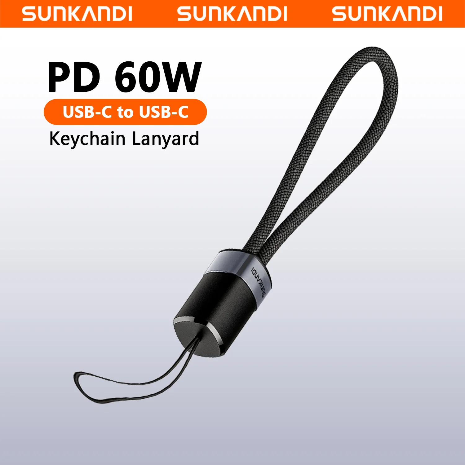 SUNKANDI 60W USB C Short Cable, Keychain USB C Cable Type C to Type C Cables/Fast Charging Cables for iPhone17/16/15 Series,