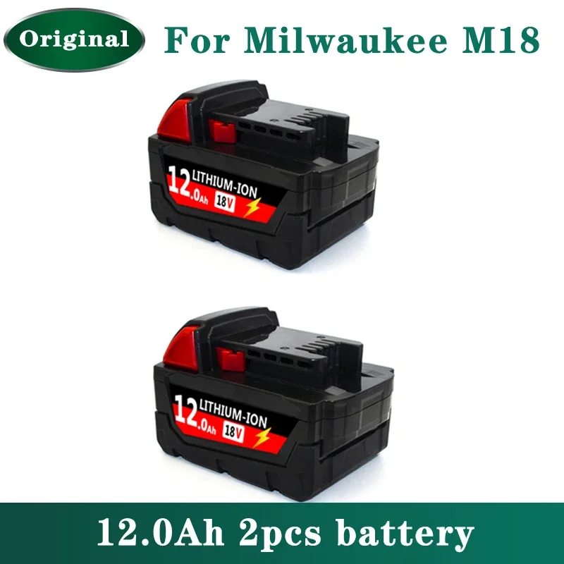 

Original For Milwaukee M18 Power Tool Battery, Charger, BR, XC, 18V, 12000mAh M18B5, 48-11-1860, Built-in 21700 Battery