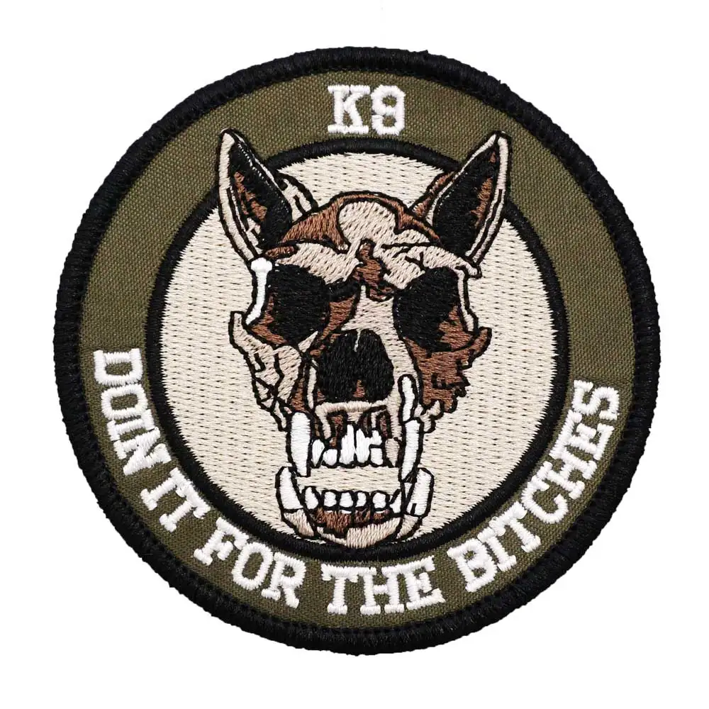 K9 Tactical  Embroidered Patch Hook & Loop Sew on Embroidery Military Badge