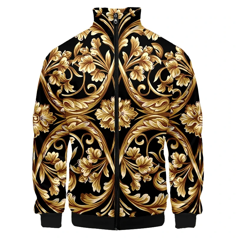 New Luxury Golden Pattern menwomen\'s Jacket Bomber giacca da uomo tasche da donna Zipper manica lunga cappotto Top Spring Clothes giacche