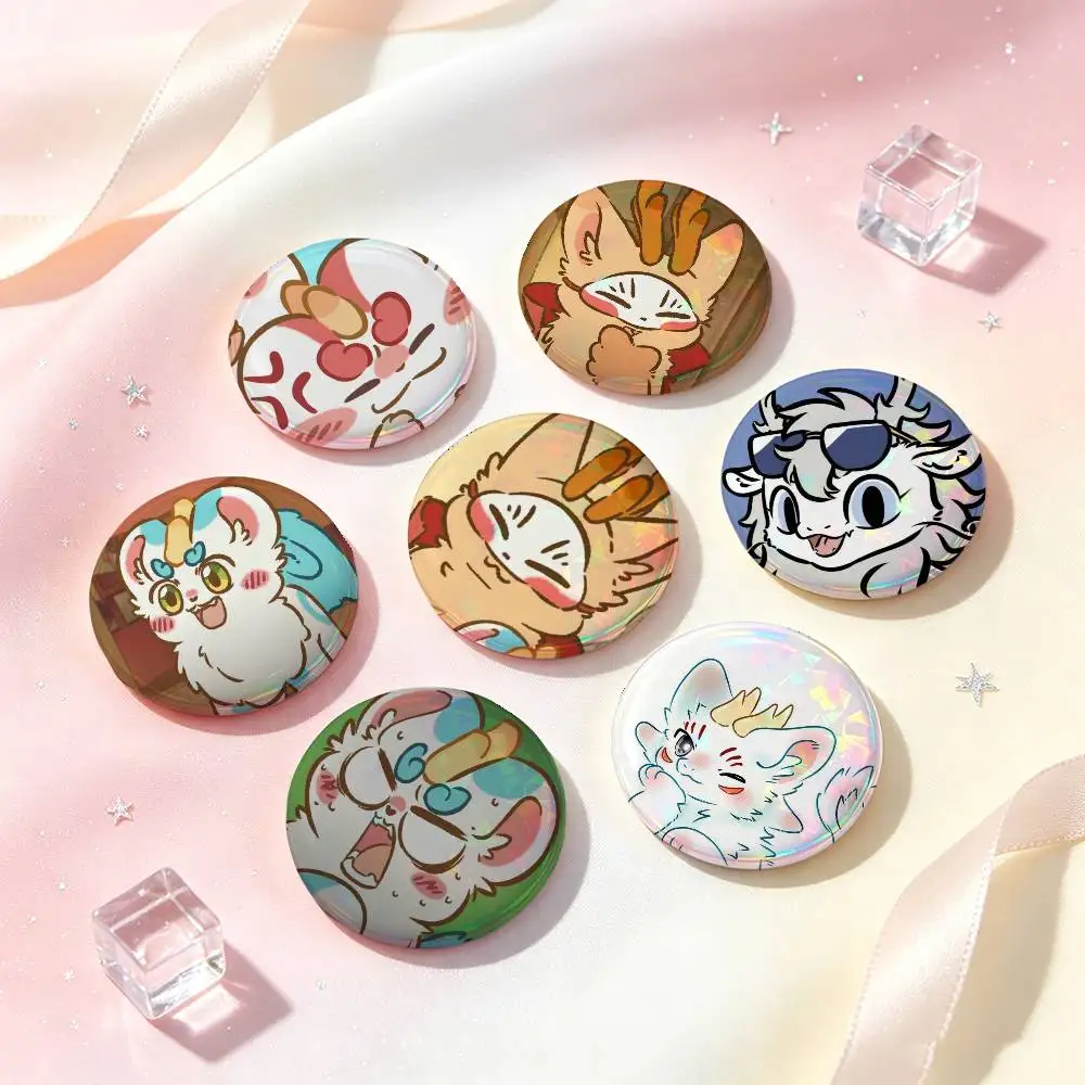 Cute Anime Fabulous Beasts Badges Button Round Creative Pin Brooch Badge Bag Decor Accessories Fans Collect Friends Gifts