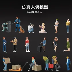 Painted Miniatures Figurine 1/64 Figures Mini Doll Model Creative Photography Sand Table Scene Props DIY Landscaping Display